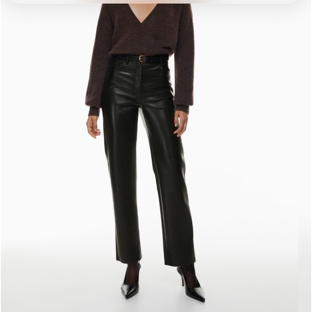 Aritzia Melina Black Leather Pants